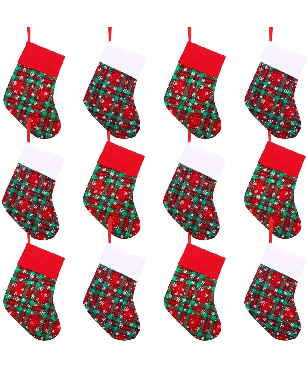 12 Pack Christmas Mini Stockings Small Christmas Fireplace Hanging Stockings Decoration Stockings for Xmas Decoration - Color...