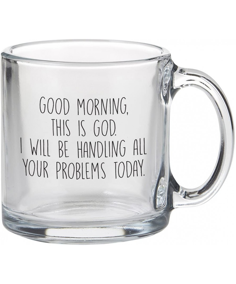 Clear Glass Mug- 13-Ounce- Good Morning - Good Morning - C818E3IIZIK $7.22 Tableware