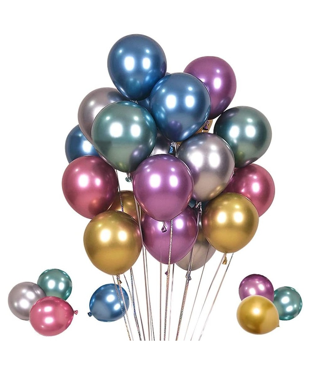 50 Count Thickened Metallic Multi-Colors Balloons for Birthday- Baby Shower- Wedding- Bachelor- Graduate-12 Inches - CS194I0T...