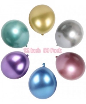 50 Count Thickened Metallic Multi-Colors Balloons for Birthday- Baby Shower- Wedding- Bachelor- Graduate-12 Inches - CS194I0T...