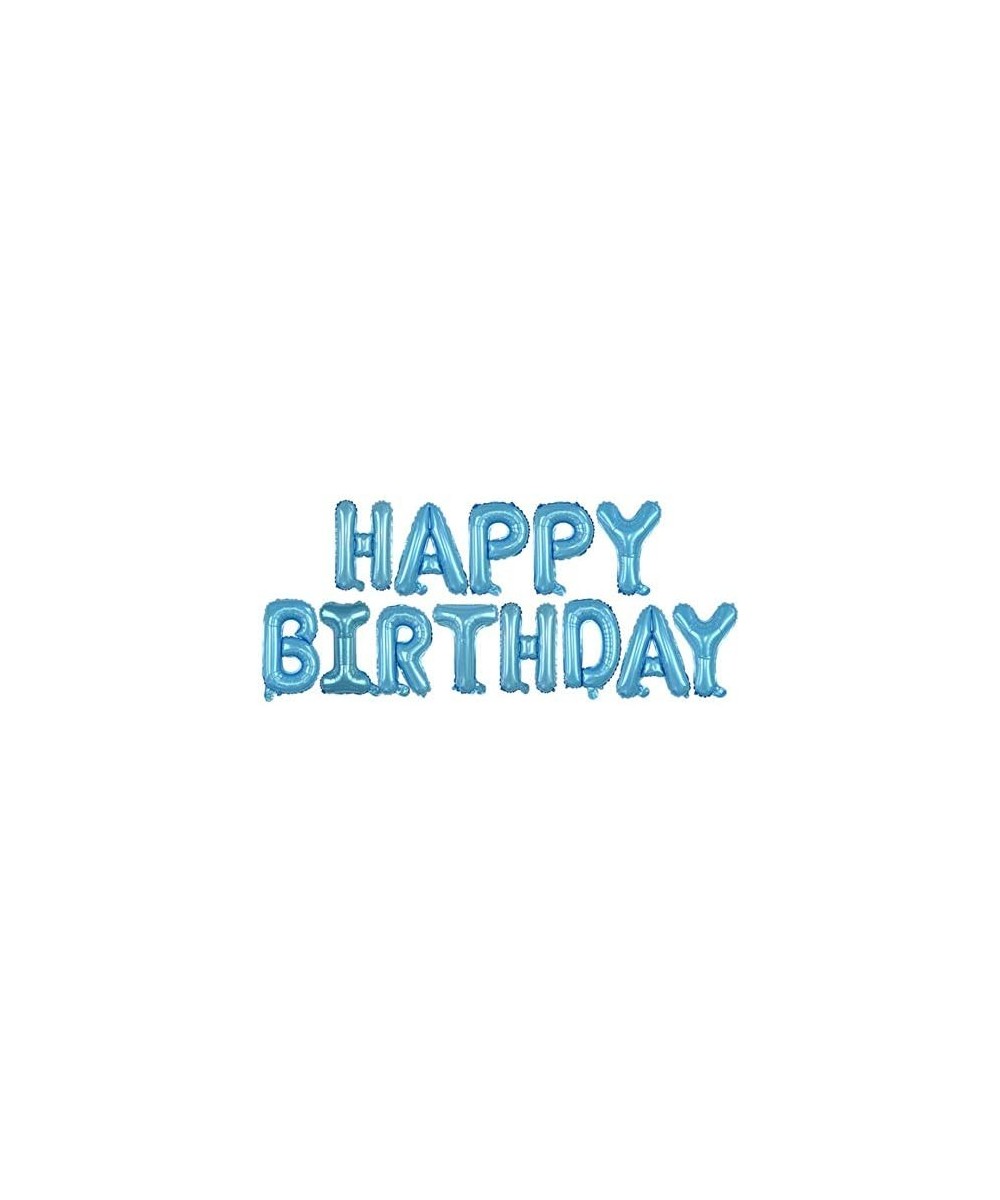 Baby Blue Happy Birthday Balloons 16 inch Letters Foil Balloons Birthday Party Decorations - Baby Blue - CZ19HKDHZDQ $5.12 Ba...