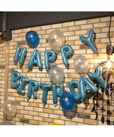 Baby Blue Happy Birthday Balloons 16 inch Letters Foil Balloons Birthday Party Decorations - Baby Blue - CZ19HKDHZDQ $5.12 Ba...