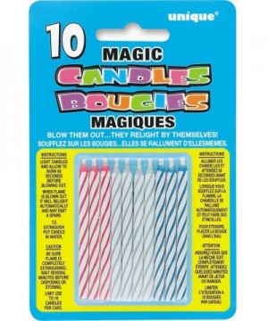 Striped Magic Relighting Trick Birthday Candles- Assorted 10ct - CD1127M26ET $4.71 Cake Decorating Supplies