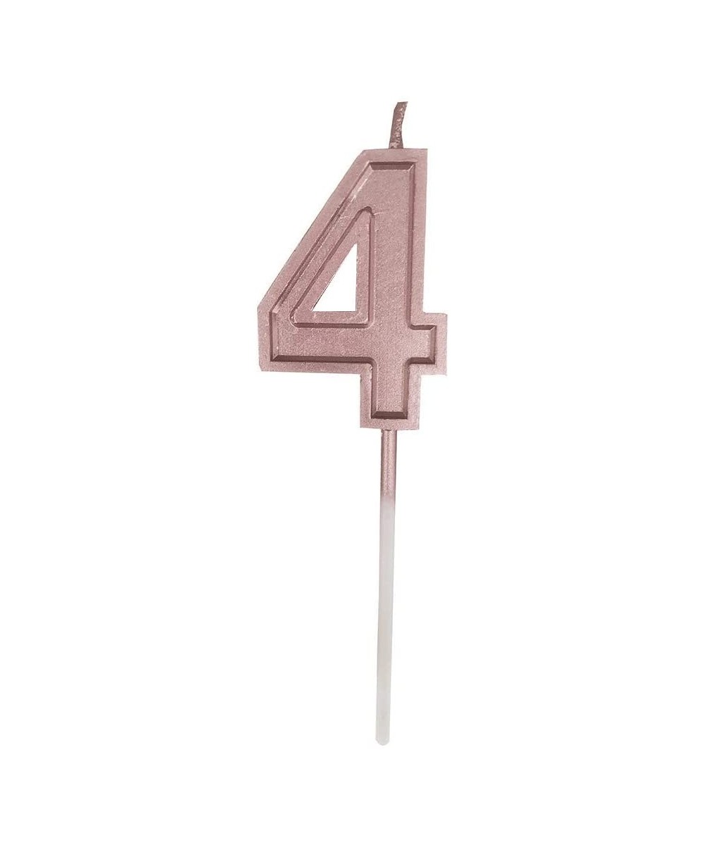 Multicolor Glitter Happy Birthday Numbers Candles Cake Topper Decoration for Adults/Kids Party (Extended rose gold 4) - Exten...