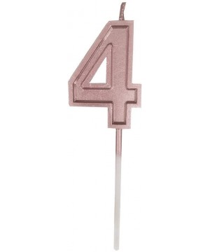 Multicolor Glitter Happy Birthday Numbers Candles Cake Topper Decoration for Adults/Kids Party (Extended rose gold 4) - Exten...