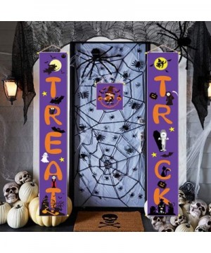 Halloween Outdoor Decoration for Front Door Display-Trick or Treat Banner - Durable Home Decor- Easy to Use Ready to Hang for...