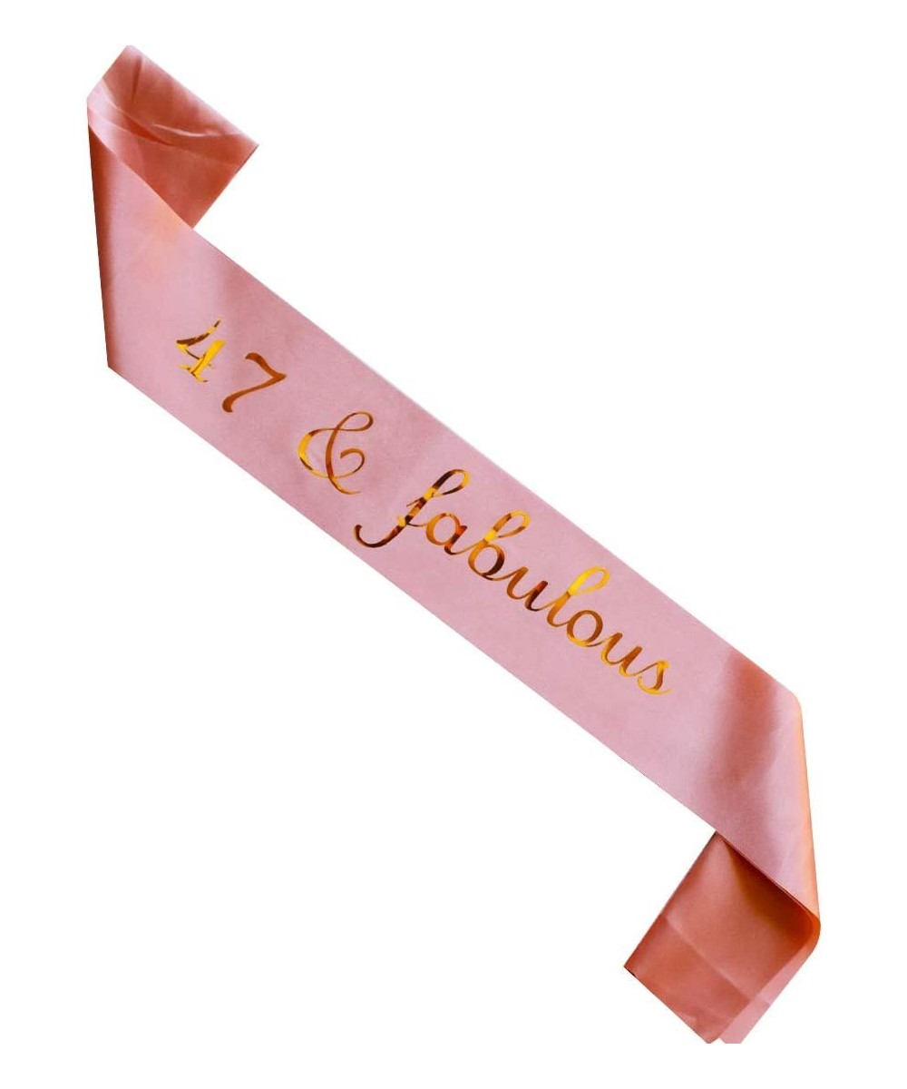 47 & Fabulous Birthday sash- Rose Gold Girl 47th Birthday Gifts Party Supplies- Women Pink Party Decorations - C218I38NSR2 $6...