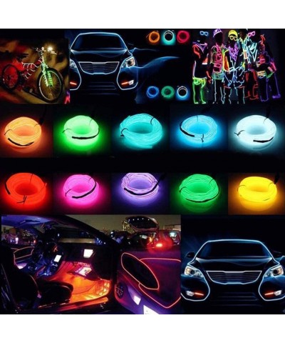 El Wire 3m/9ft Led Flexible Soft Tube Wire Lights Neon Glowing Car Rope Strip Light Xmas Decor DC 12V for Car Offer 360 Degre...