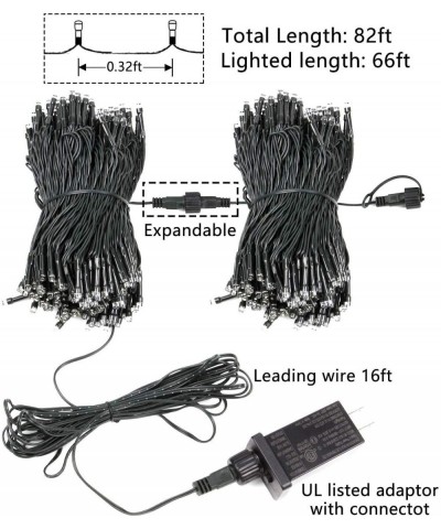 Upgraded 82FT 200 LED Christmas String Lights Outdoor/Indoor (Extendable Green Wire- Ultra-Bright with 8 Modes- UL Certified)...