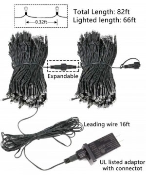 Upgraded 82FT 200 LED Christmas String Lights Outdoor/Indoor (Extendable Green Wire- Ultra-Bright with 8 Modes- UL Certified)...