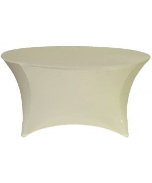 Stretch Spandex 5 ft Round Table Cover Ivory- Stretch Tablecloth - Ivory - CK183KZQ8ZR $17.71 Tablecovers