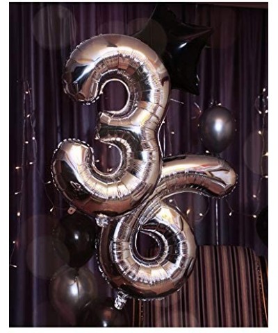 40 Inch Silver Foil Balloons Number 8-Extra Giant Digital Helium Foil Balloons for Party Aluminum Hanging Foil Film Balloon W...