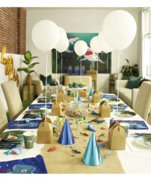 Shark Party Bundle Includes Plates- Napkins- Cups- and Cutlery (Serves 24- 144 Pieces) - CQ187XUGWLK $16.03 Party Packs