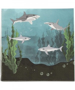 Shark Party Bundle Includes Plates- Napkins- Cups- and Cutlery (Serves 24- 144 Pieces) - CQ187XUGWLK $16.03 Party Packs