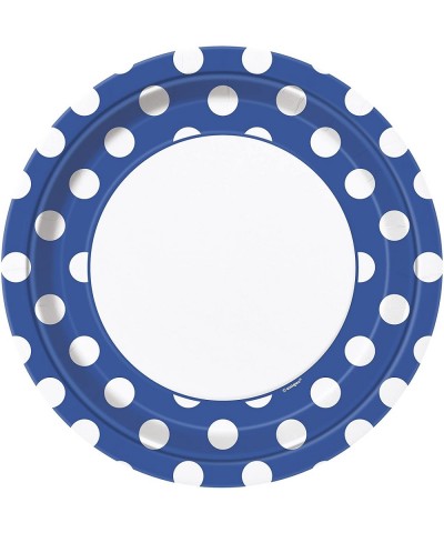 Unique Industries- Polka Dot Paper Plates- 8 Pieces - Royal Blue - Royal Blue - CM11EW9XW0R $6.71 Party Tableware