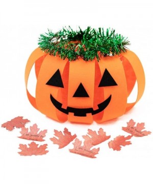 Halloween Pumpkin Hats Making Activity Kit- 6-Pack. Funny Props Orange Jack-O-Lantern Craft Supplies for kids. Decoration/Cos...