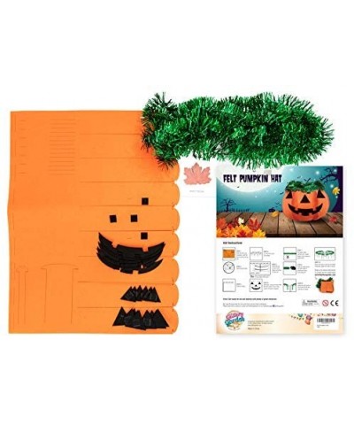 Halloween Pumpkin Hats Making Activity Kit- 6-Pack. Funny Props Orange Jack-O-Lantern Craft Supplies for kids. Decoration/Cos...