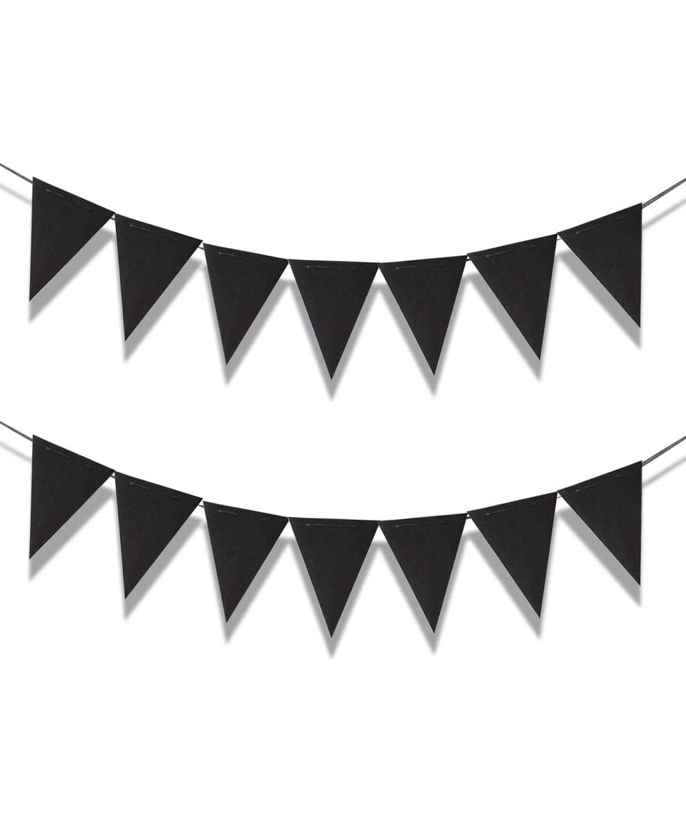 20 Feet Black Triangle Flag Banner for Party Decorations - 30pcs Flags - Black - C7190WRD9CI $8.54 Banners & Garlands