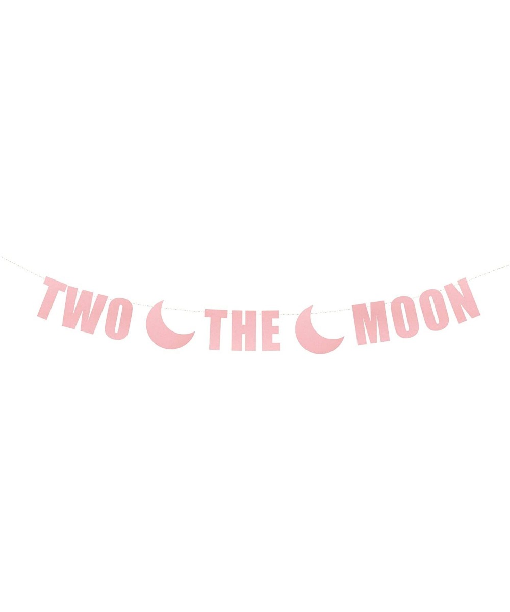 Two The Moon Banner - 2nd Birthday Celebration Decorations - 2 The Moon Party Banner Decor - Second Birthday Garland Sign (Ro...