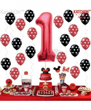 Red Black and White Balloons Kits - 1st Birthday Party Decorations Red Number 1 Balloon- Large 40 Inch - Red and Black with W...