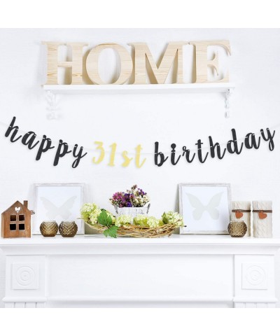 31 Birthday Gift Decoration Happy 31st Birthday Glitter Garland Banner Perfect for Cheers to 31 Years Old Bday Party Decorati...