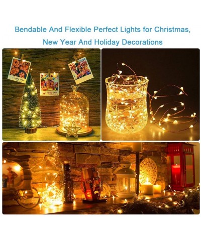 Warm White Christmas Lights Outdoor LED String Lights-Starry Fairy Fairy String Lights Battery Operated Copper Wire Lights Wa...