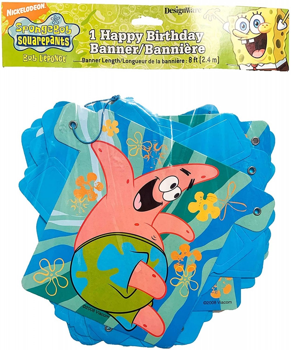 Spongebob Party Supplies Happy Birthday Banner - C219G76O2SZ $6.53 Banners