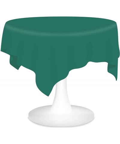 Dark Green Plastic Tablecloths 3 Pack Disposable Table Covers 84 Inches Circle Shower Party Tablecovers PEVA Vinyl Table Clot...