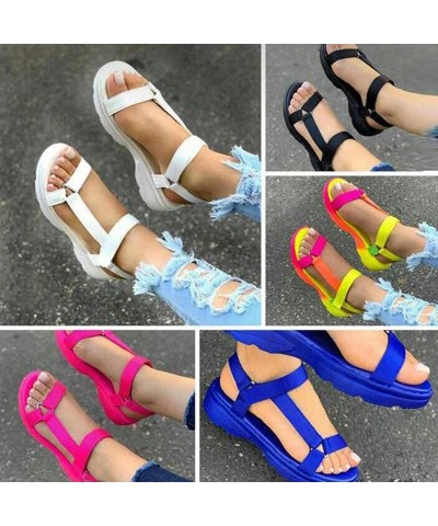 Sandals for Women Wide Width-Open Toe Crystal Ankle Strap Platform Casual Summer Espadrilles Flatform Wedge Sandals - Z3-blac...