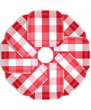 Red and White Party Bundle - Dinner Plates and Luncheon Napkins - Great for Lumberjack Themed Events- Rustic Birthday Party- ...