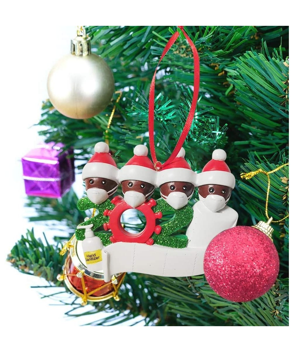 2020 Christmas Ornament Personalized Name Gift Family- Resin Xmas Decorative Ornaments for 2-7 Family- 2020 Quarantine Gifts-...