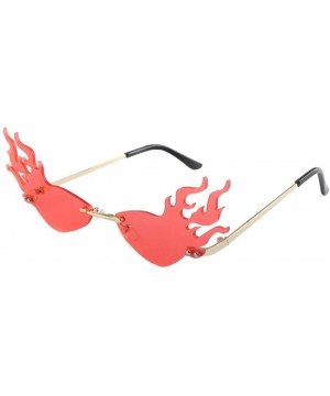 Fashion Flame Sunglasses Photo Prop Decorative Party Eyeglasses Party Glasses for Party Outdoor (Red Lens) - Red - CN197COLMU...