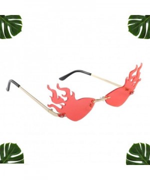 Fashion Flame Sunglasses Photo Prop Decorative Party Eyeglasses Party Glasses for Party Outdoor (Red Lens) - Red - CN197COLMU...