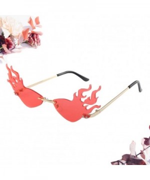 Fashion Flame Sunglasses Photo Prop Decorative Party Eyeglasses Party Glasses for Party Outdoor (Red Lens) - Red - CN197COLMU...