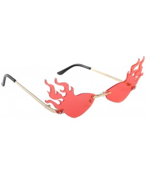 Fashion Flame Sunglasses Photo Prop Decorative Party Eyeglasses Party Glasses for Party Outdoor (Red Lens) - Red - CN197COLMU...