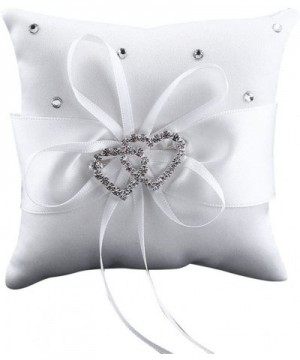 TRENTON Lovely Decor Bridal Wedding Ceramony Pocket Ring Pillow Cushion Bearer with Ribbons - White - C112L52G2BJ $6.05 Cerem...