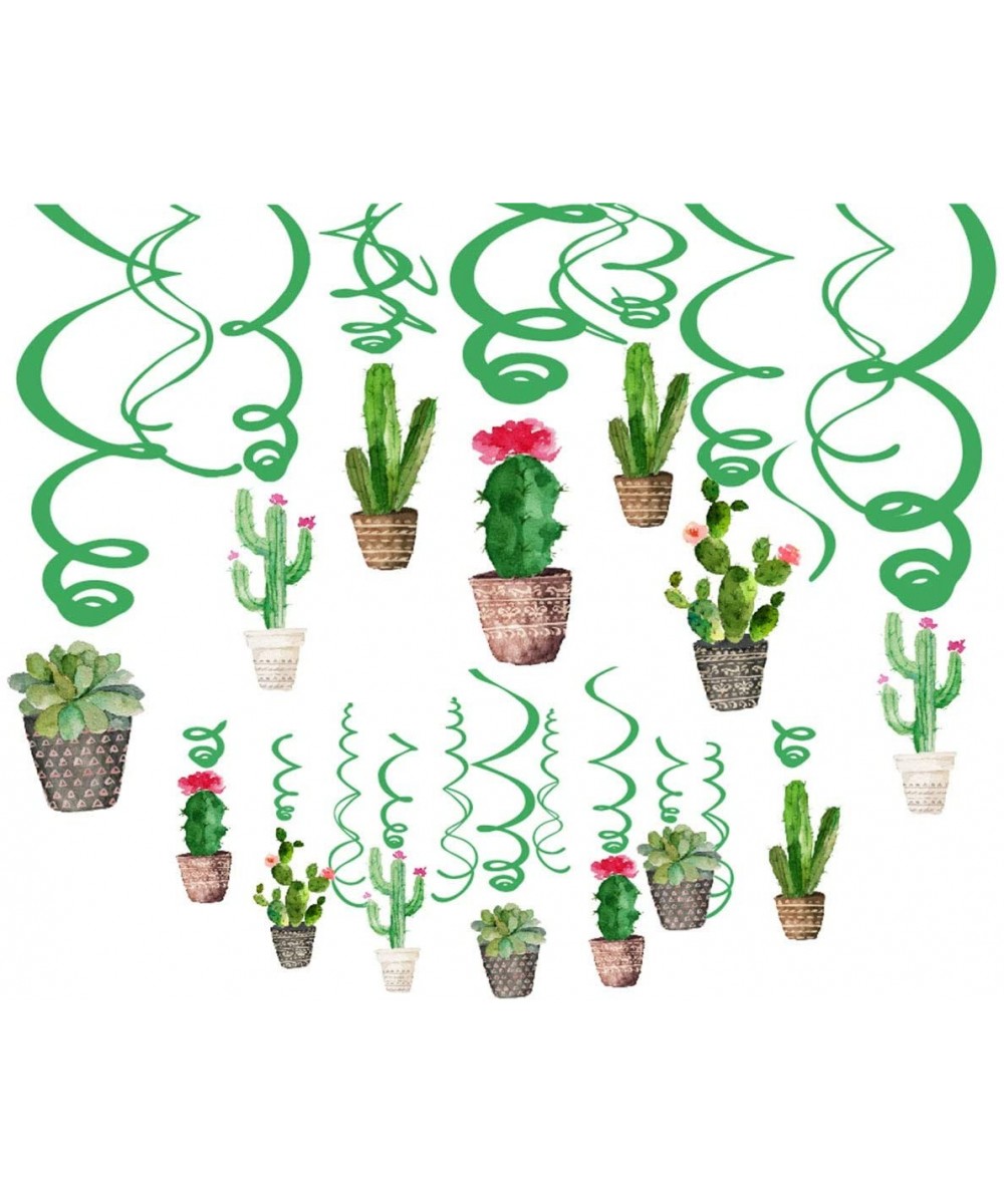 Cactus Hanging Ceiling Swirl Decoration(30Pcs Fully-Assembled)-Cactus Swirls Birthday Party Decorations - CO18OZ3YGE0 $7.51 F...