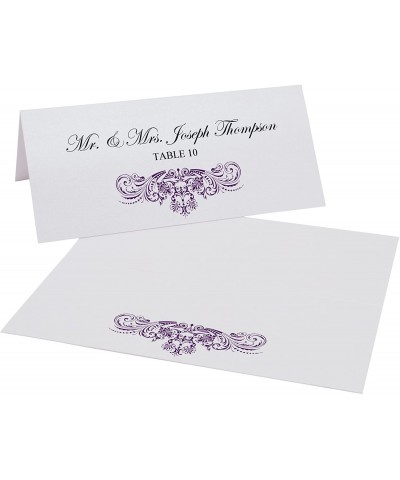 Vintage Frame Printable Place Cards- Eggplant- Set of 60 (10 Sheets)- Laser & Inkjet Printers - Perfect for Wedding- Parties-...