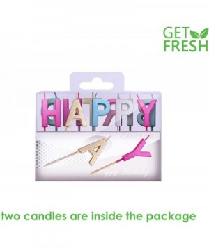 Coloured Happy Birthday Candles - 13 Count Multicolour Letter Birthday Candles for Cakes - Elegant Alphabet Candles for Birth...