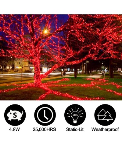 Red Christmas Lights- 33ft 100 LED Xmas Christmas Lights- 120V UL Certified LED String Lights for Halloween- Christmas Tree- ...