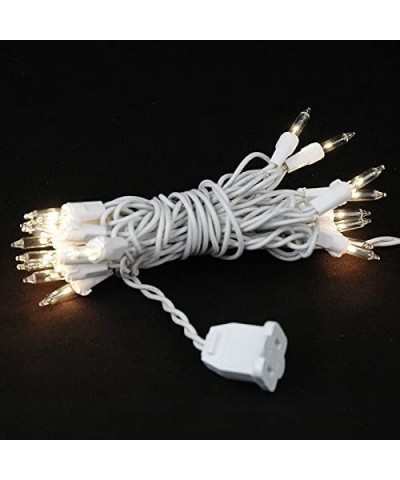 20 Light Clear Christmas Craft Mini Light Set- White Wire- 8' Long - CU115P4ZWY7 $15.08 Outdoor String Lights