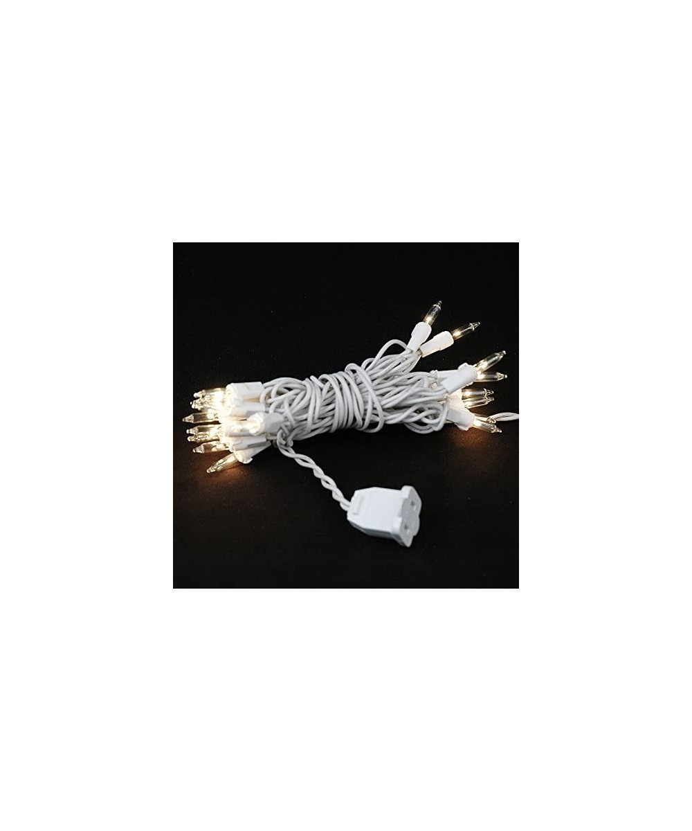 20 Light Clear Christmas Craft Mini Light Set- White Wire- 8' Long - CU115P4ZWY7 $15.08 Outdoor String Lights