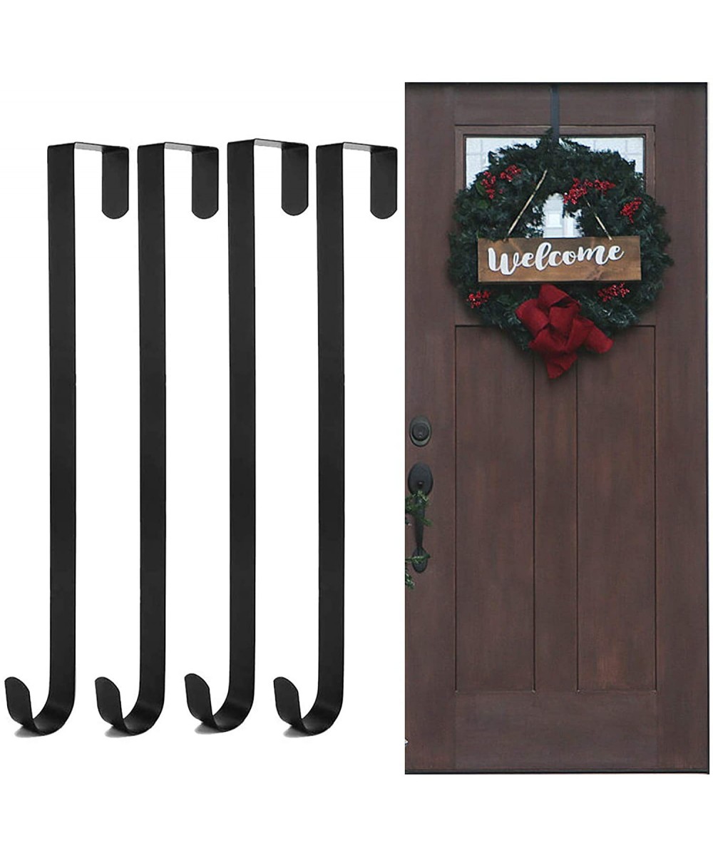 4 Pack 15" Wreath Hanger for Front Door- Metal Wreath Hook- Larger Wreath Door Hanger for Christmas Thanksgiving Wreath Decor...
