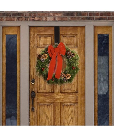 4 Pack 15" Wreath Hanger for Front Door- Metal Wreath Hook- Larger Wreath Door Hanger for Christmas Thanksgiving Wreath Decor...